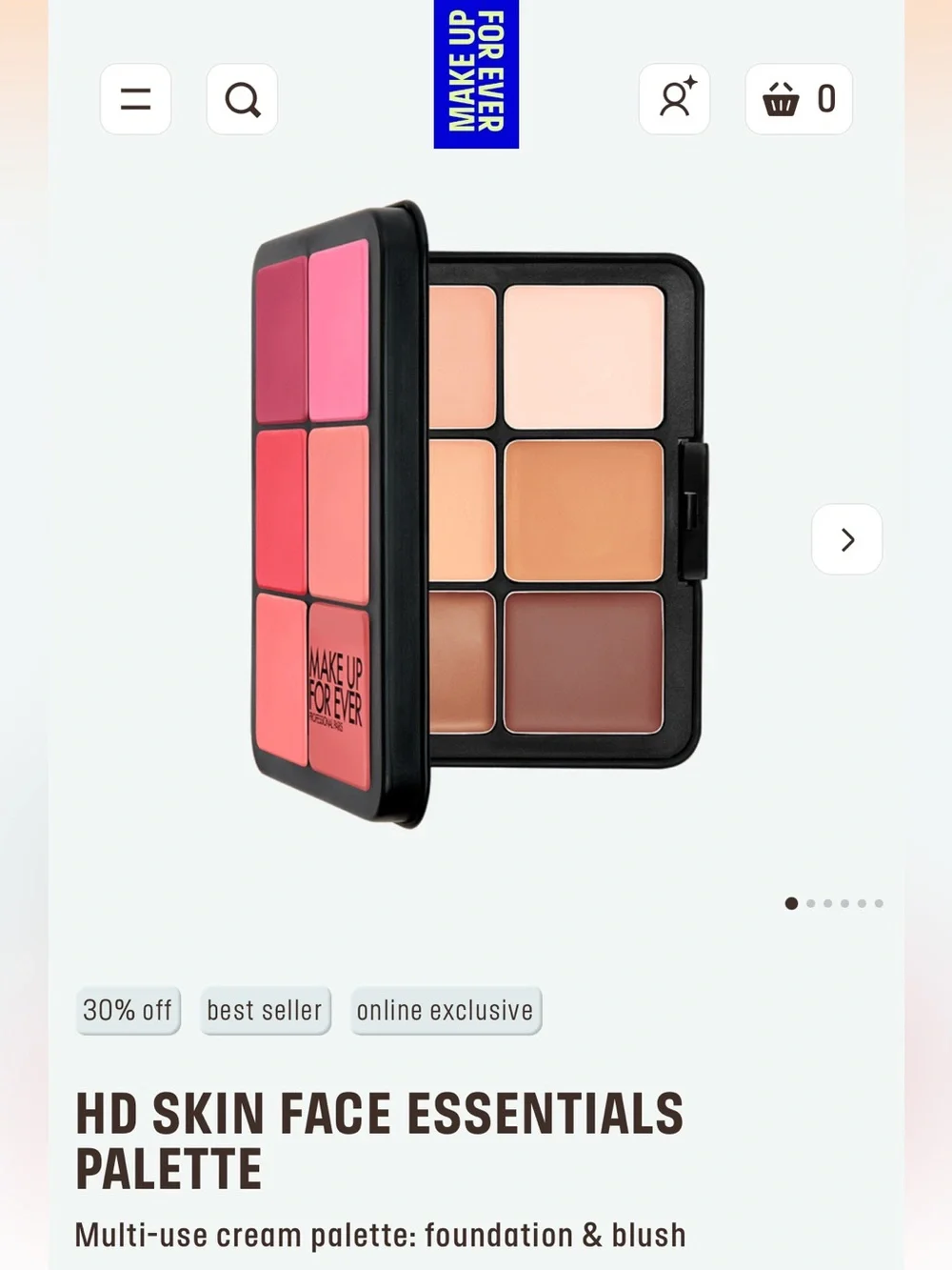 Makeup Forever HD Skin Face Essentials Palette —blush & Glow pallette